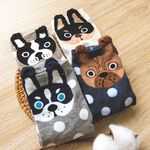[Kaimei Cotton] Six pairs of random pairs of excellent pure cotton straight girls' socks, cute dog style, , large