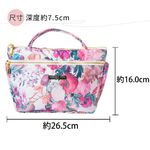 日本製 【Passage Bois】緹花 雙層拉鍊雙口袋抗菌手提袋, , large