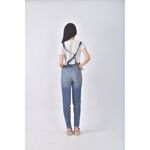 (XL) abercrombie fitch吊帶丹寧牛仔修身藍色長褲二手衣, , large