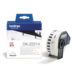 【 BROTHER】兄弟牌  白底黑字 12mm*30.48M 連續標籤帶 / 盒 DK-22214, , large