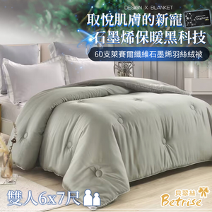 【Betrise】Mint Green-Top 300 Woven Lyocell Fiber Graphene Technology Antibacterial Feather Velvet Warm Winter Quilt (Double 6x7 Feet)