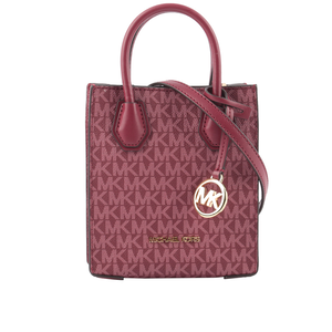 Michael Kors Mercer 塗層帆布手提/斜背二用迷你琴譜包/莓紫色