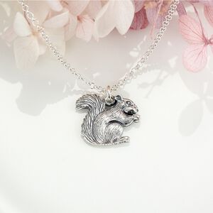 【Angel & Me】松鼠 s925 純銀動物項鍊 精緻手工生日禮物