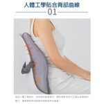 【日本旭川】AIRFit氧活力進階版人體工學護脊腰靠坐墊組  透氣坐墊 腰靠墊 椅子靠墊  辦公 電腦椅 護腰墊-星空灰, , large