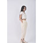 (S) merry j韓牌高腰質感杏色長褲二手衣, , large