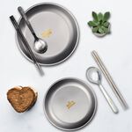 【純鈦飽飽盤 小】鈦盤 深盤 盤子 純鈦餐具 露營 輕量化 可堆疊, , large