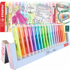 STABILO 德國 思筆樂 swing cool 樂酷螢光筆 x Marina 18色聯名限定展示組/盒 ST275/18-01-5