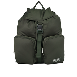 BURBERRY Rucksack 白色方形標誌中型軍旅後背包/暗土色