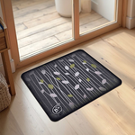 【Monster】 B+ Soft Diatomaceous Earth Absorbent Mat – Twin Leaf (45x40cm) – Green & Silver, , large