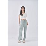 (M) 高腰休閒綠色長褲二手衣, , large