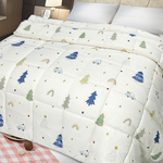 【多利寶寢具】INDIAN_針織雲朵棉可水洗雙人四季被-白色聖誕, , large