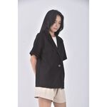 (M) qian ying質感短袖黑色外套二手衣, , large