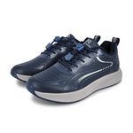 ROAD EASY 磁能健康男鞋 男運動鞋 男鞋 休閒鞋 健走鞋 寬楦 高腳背 反光 穴位按摩 血液循環 黑金 深藍, , large