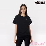 KINGO-大尺碼-女款 重磅圓領T恤-黑/紫-444101, , large