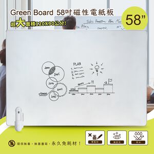 【Green Board】58吋磁性電紙板 極淨無塵白板 商務會議電紙板 局部清除電子白板 教學授課白板
