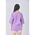 (M) graphic tee質感棉質純棉月亮紫色短袖上衣二手衣, , large