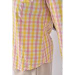 (S) 【依庭私服】ziranyuansu質感格紋粉色長袖上衣二手衣, , large