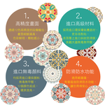 [日日好物]生活良品-六角形仿花磚壁貼10片/袋-黃底巴洛克(牆壁貼皮防水磚貼,復古奢華風格壁紙,仿六角磁磚牆貼,大膽跳色系DIY裝飾材料貼片,模擬磁磚牆面家飾貼紙), , large