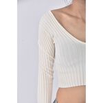 (S) 【安于晴Charlene私服】bershka質感V領白色長袖上衣二手衣, , large
