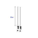  【Y HOUSE】 Tabletop Storage Rack (2 pieces/set) - White Clamp + White Painted 60cm Iron Pipe, , large