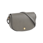 LONGCHAMP S號 EPURE 牛皮翻蓋馬鞍包(斑鳩灰), , large