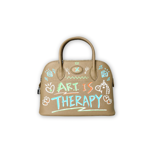 Shoulder-carrying dual-use painted shell bag earthy color (XL)