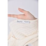 (S) 【安于晴Charlene私服】bershka質感V領白色長袖上衣二手衣, , large