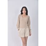 (S) air space lady質感杏色長袖上衣二手衣, , large