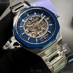 [星晴錶業]MASERATI手錶,46mm,R8823142004寶藍色雙面機械鏤空錶面寶藍錶殼銀色精鋼錶帶款, , large