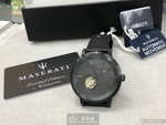 [星晴錶業]MASERATI手錶,44mm, 46mm,R8821134001黑雙面機械鏤空錶面黑錶殼深黑色真皮皮革錶帶款, , large