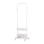【Y HOUSE】Minimalist mobile coat rack, casual clothes rack, open fitting rack, hanging rack, clothes rack, wardrobe rack with wheels - white, , large