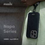 Moshi iPhone 15 Napa 皮革保護殼 支援Magsafe 手機殼-iPhone 15 Pro,午夜黑 (現貨), , large