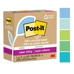 【3M】Post-it 利貼 狠黏 環保便條紙 76x76mm（70張 /本）混色5本 /盒 654R-5SST, , large