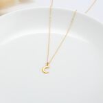 【Angel & Me】迷你 金色 月牙 月亮 s925 純銀厚鍍24k純金 項鍊, , large