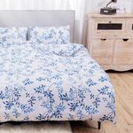 【格藍傢飾】台灣製石墨烯奈米紗寢具-藍色月葉 石墨烯床包床單枕套被套, , large