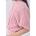 (S) honey koko韓牌質感圓領粉色長袖上衣二手衣, , large