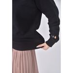 (M) graphic tee質感三隻熊黑色長袖上衣二手衣, , large