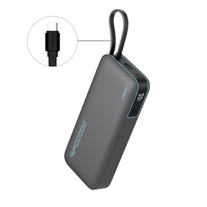 CUKTECH 酷態科 55W TYPE-C 自帶線行動電源 20000mAh (PB200N) - 灰色