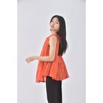 (S) tan i uciana質感無袖橘色上衣二手衣, , large
