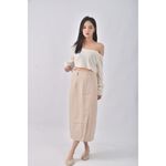 (S) 質感開岔杏色長裙二手衣, , large