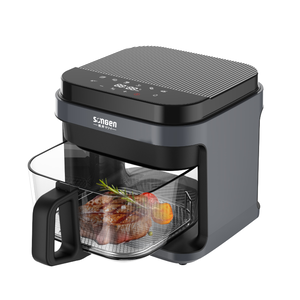 【SONGEN松井】日系3D熱旋5.5L晶鑽玻璃氣炸鍋/烘烤爐/氣炸烤箱(SG-421GAF(B))