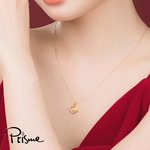 【Prisme Gold】黃金項鍊 四葉玫瑰花 鍊墜項鍊 (金重：約0.08錢±0.03), , large