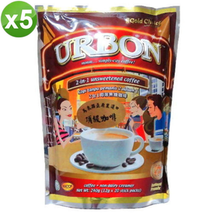 【金寶】URBON二合一咖啡無糖(12gx20包/袋)x5袋