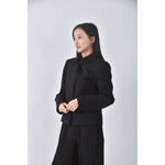 (S) ad lady羊毛素面黑色外套二手衣, , large