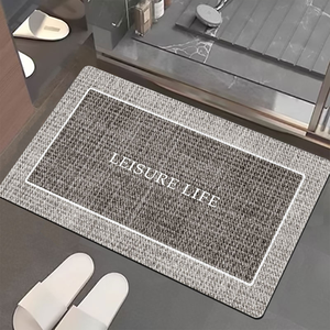 Nano suede soft diatomaceous earth water-absorbent anti-slip floor mat