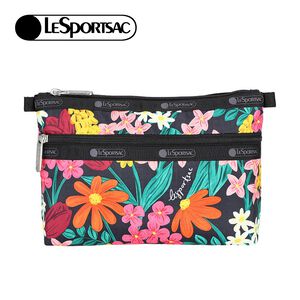 Lesportsac Cosmetic Clutch 雙層拉鍊化妝包/ 繽紛花園