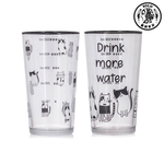 【SOLO Vintage】LCW Home 570ml Drink More Water Cute Cat Glass Cup Set Made in Turkey, , large