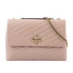TORY BURCH Kira 縫線設計翻蓋肩背/斜背鍊包/沙色, , large