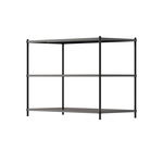 【Y HOUSE】120x60x75cm three-layer hole-free iron plate storage rack rack iron rack - black paint, , large