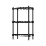 【KIWISH】35X20X60H 黑色三層架 收納架 展示架 鐵力士架 波浪架 架子 桌上置物架 鐵架 層架, , large